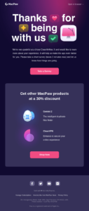 macpaw email marketing cross-selling message