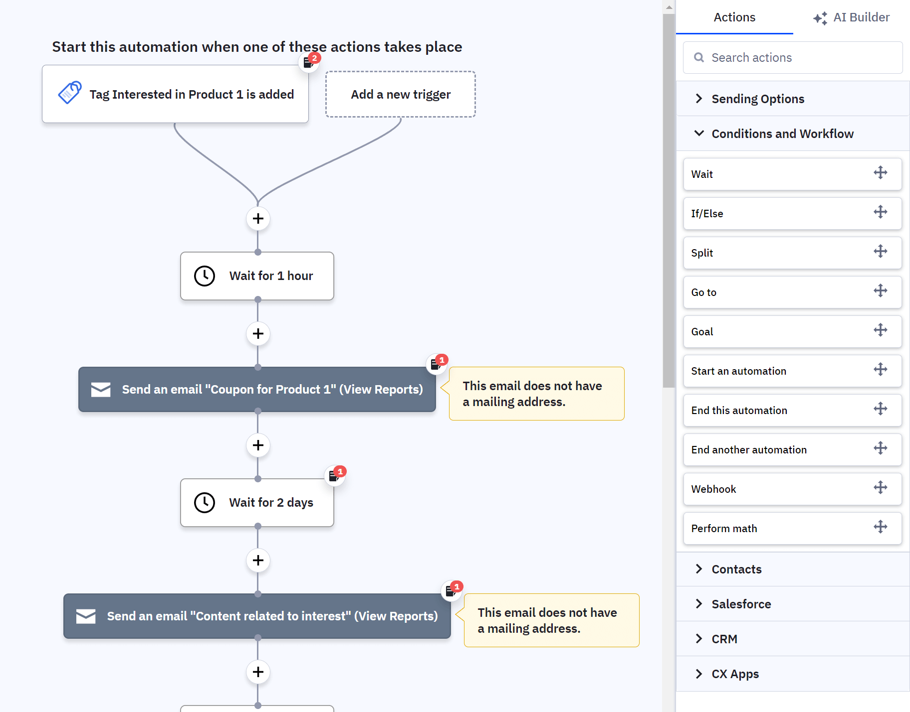 activecampaign workflow editor