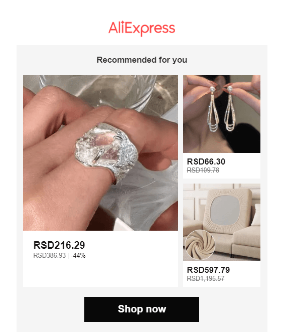 aliexpress email example