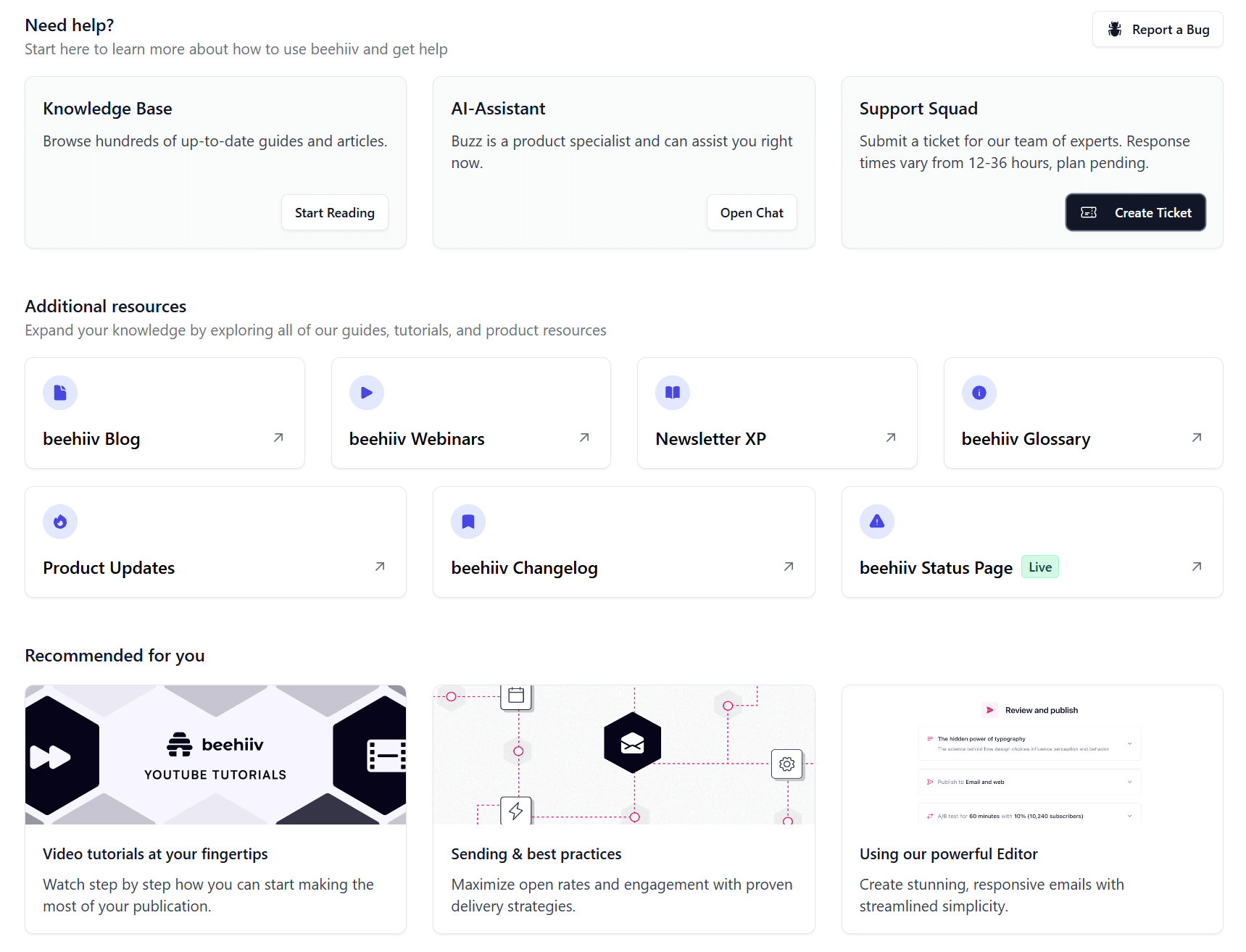 beehiiv customer support options beehiiv customer support options