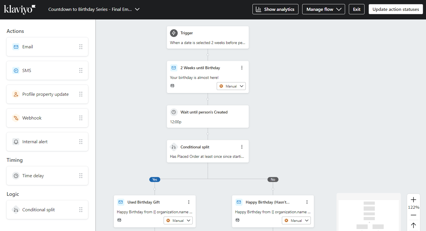 klaviyo workflow editor 