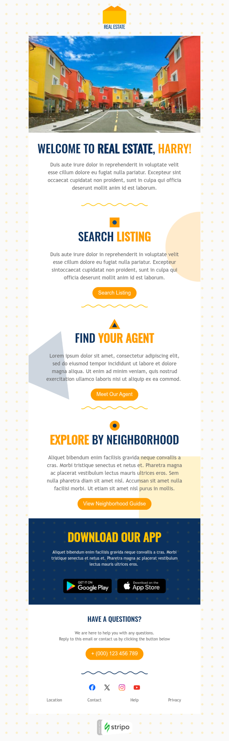 stripo real estate template for buyer seller education