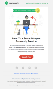 Grammarly back-to-school email example