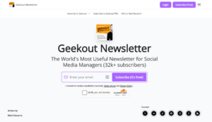 geekout newsletter for social media updates