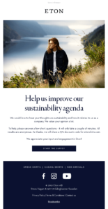 ETON sustainability survey email