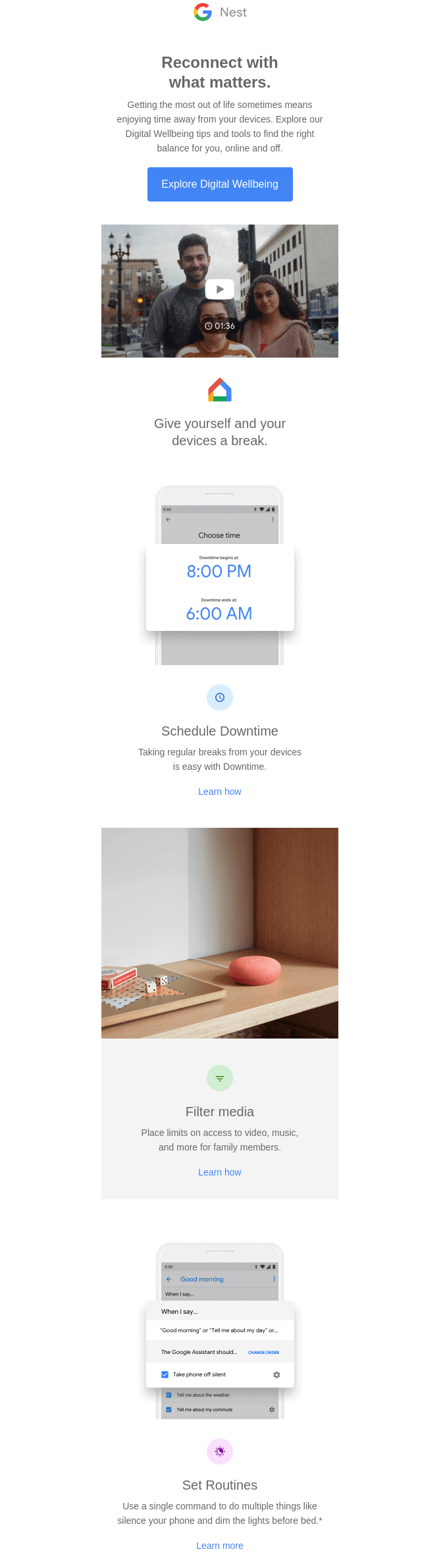 Google digital wellbeing email