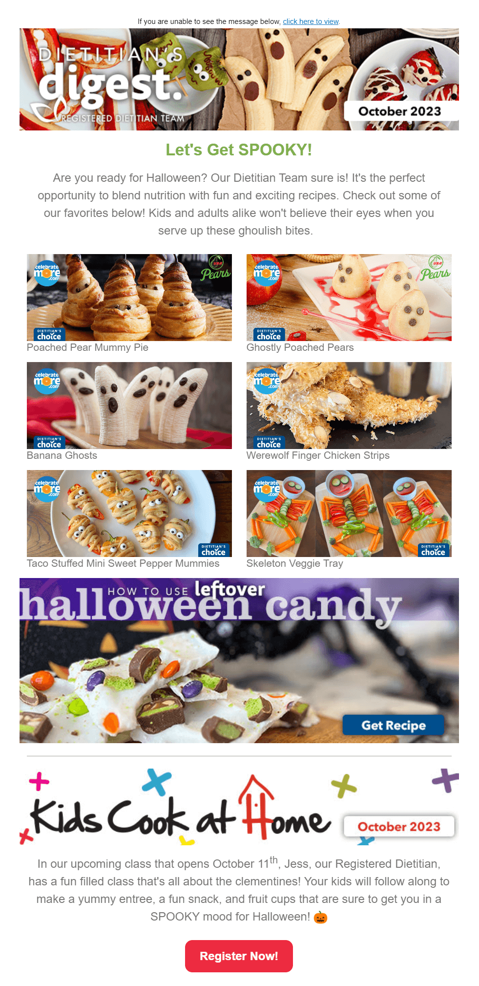 pre-halloween email campaign by Coborn's