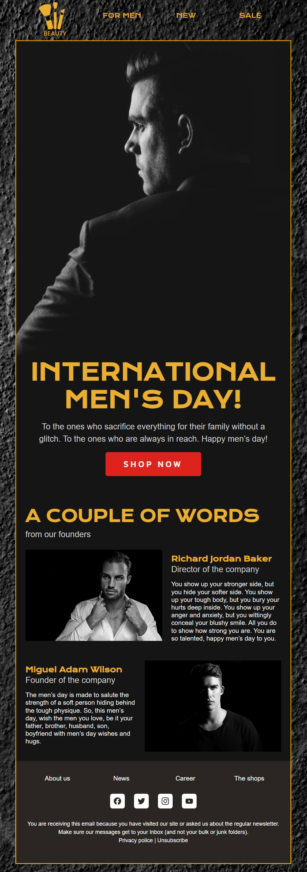 international mens' day template by stripo