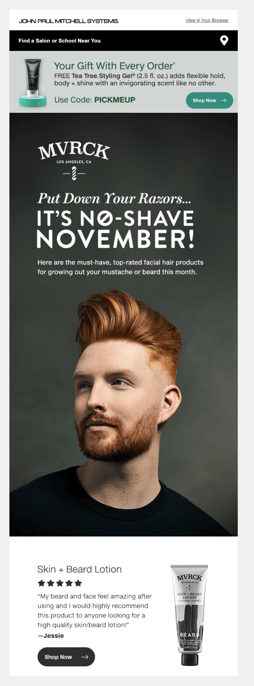 john paul mitchell systems email for no shave November