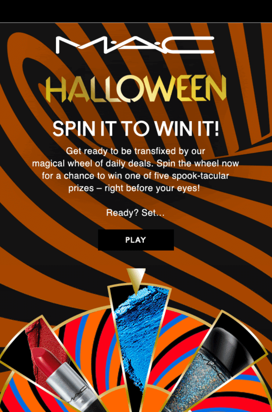 mac interactive halloween email campaign