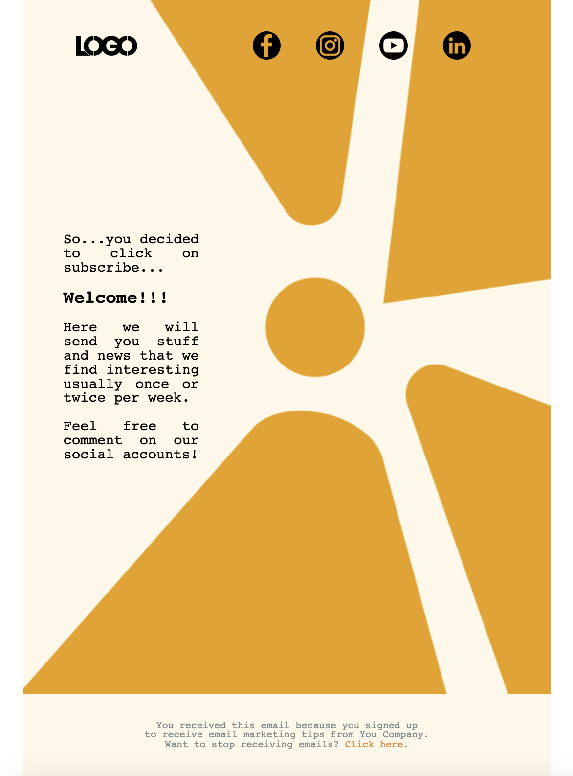 welcome email template by moosend