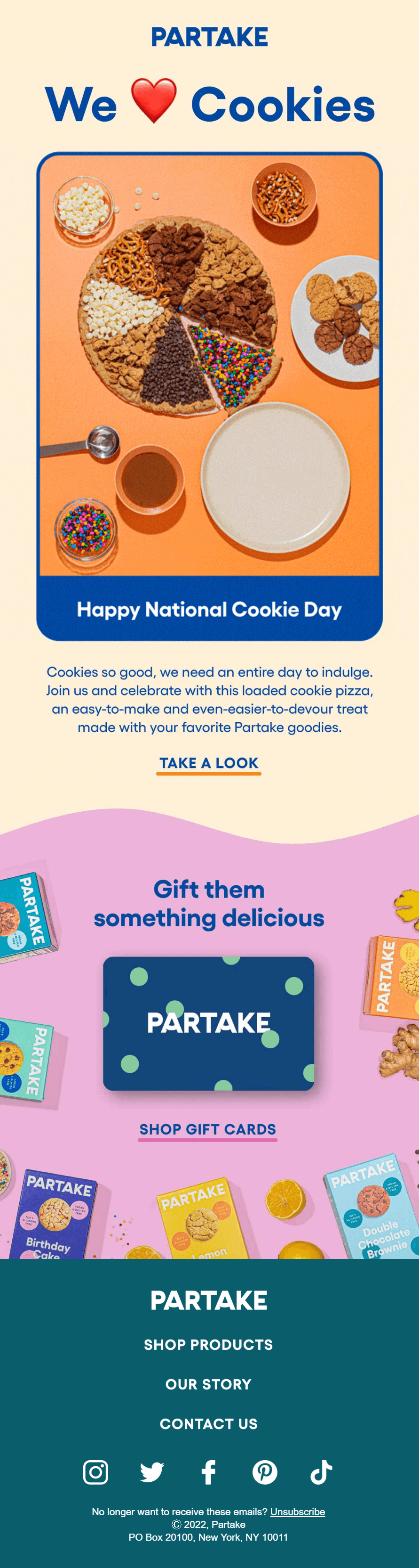 national cookie day by partake for december email marketing strategy