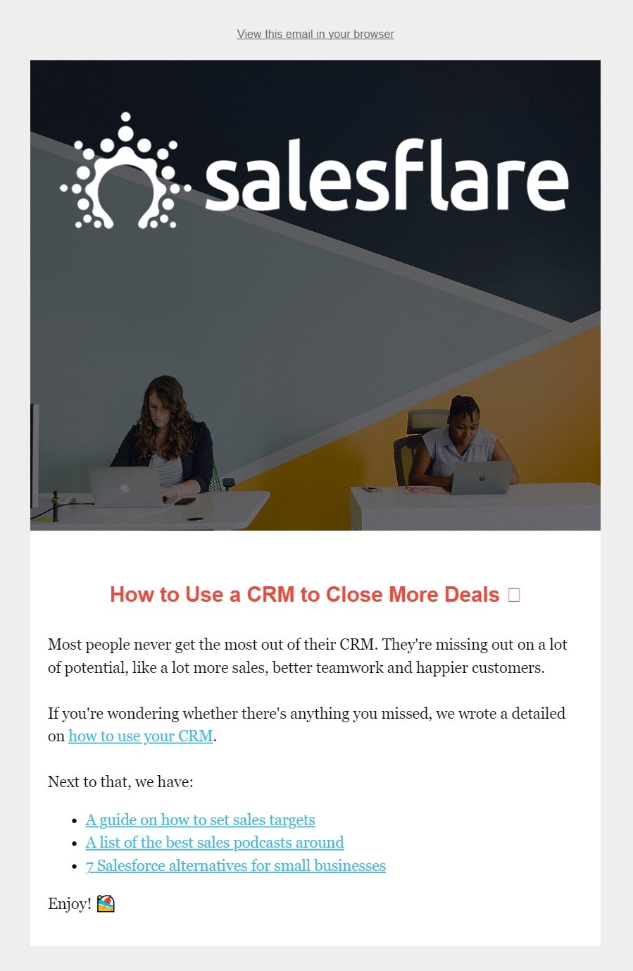 salesflare saas example for post black friday