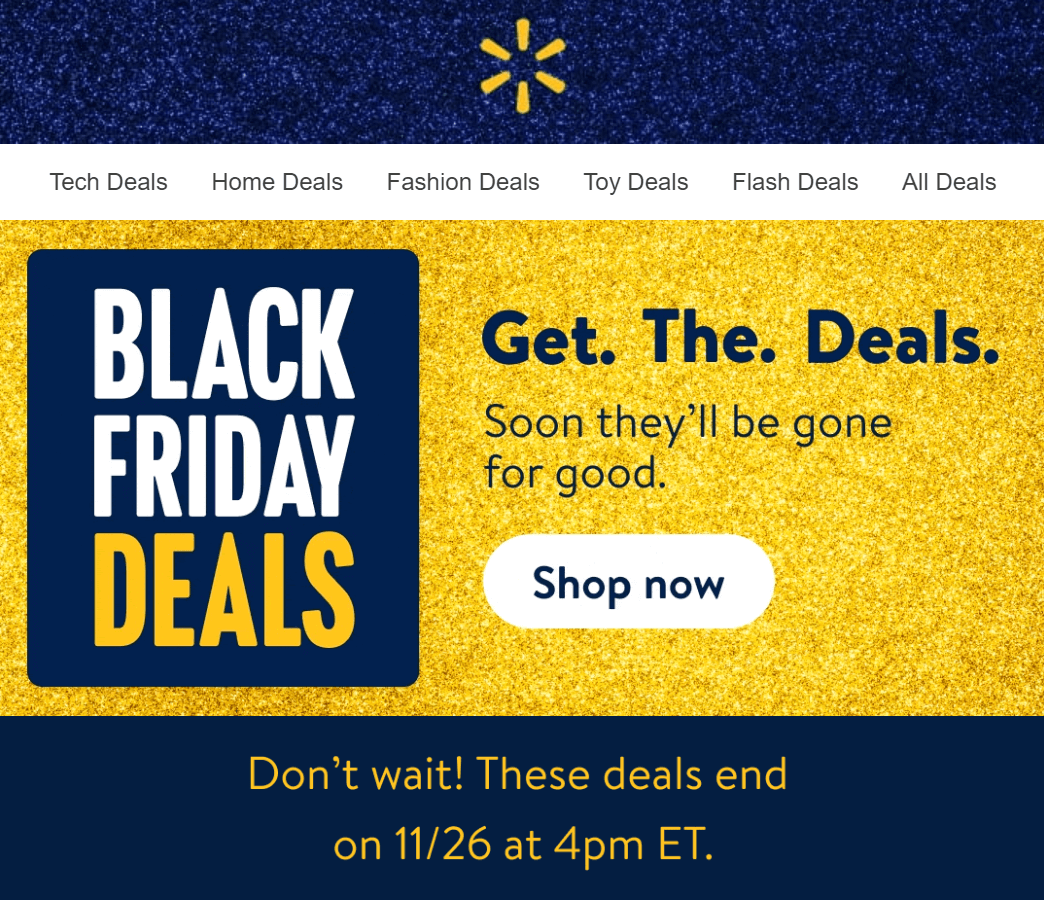 walmart email example for black friday