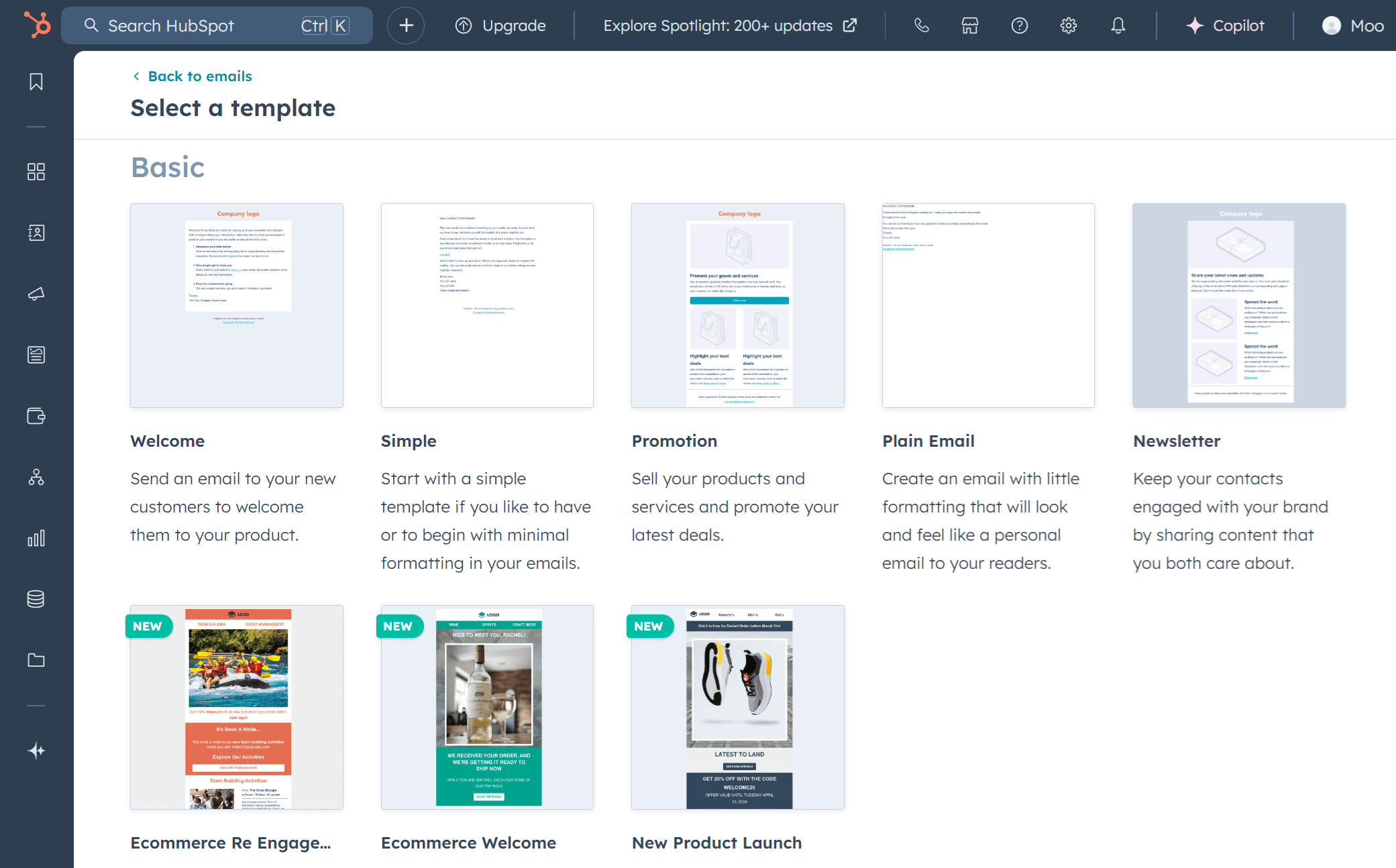 hubspot email template library