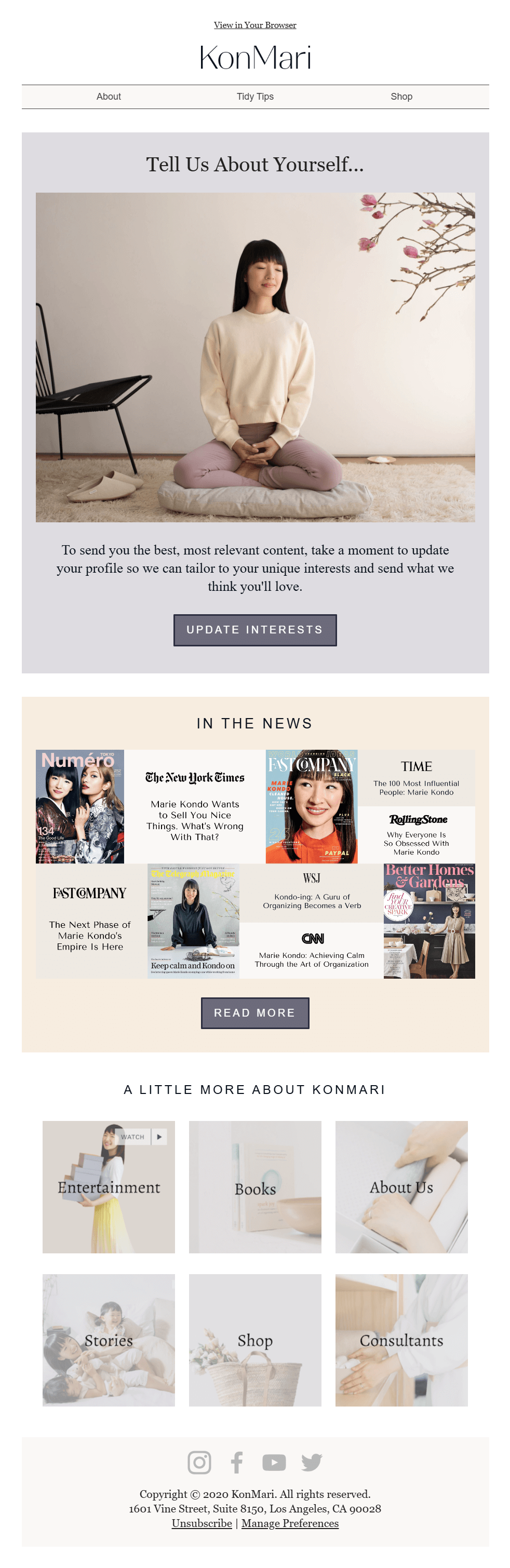 konmari email marketing campaign example