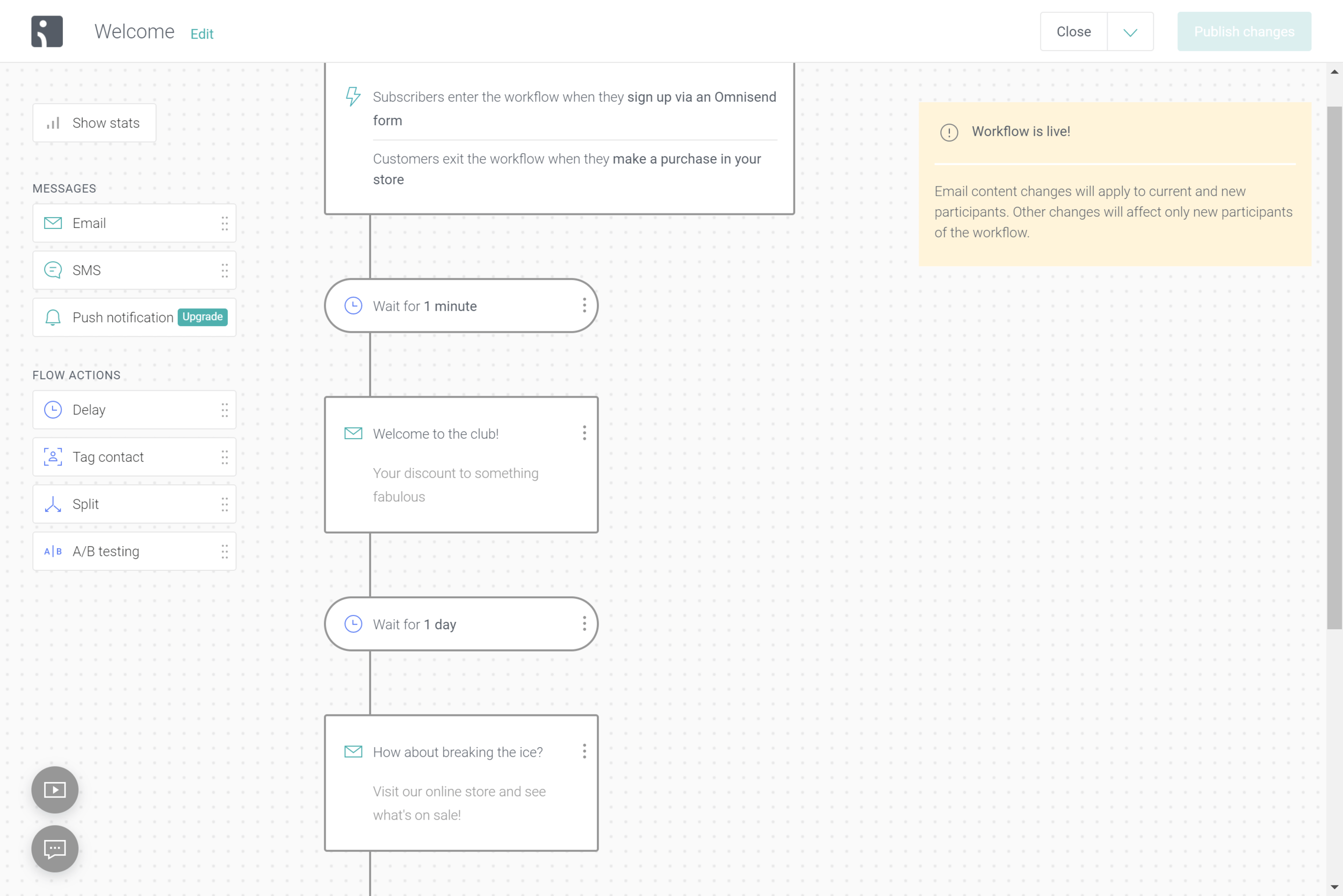 omnisend automation workflow builder