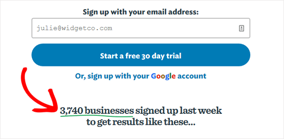 social proof in email optins