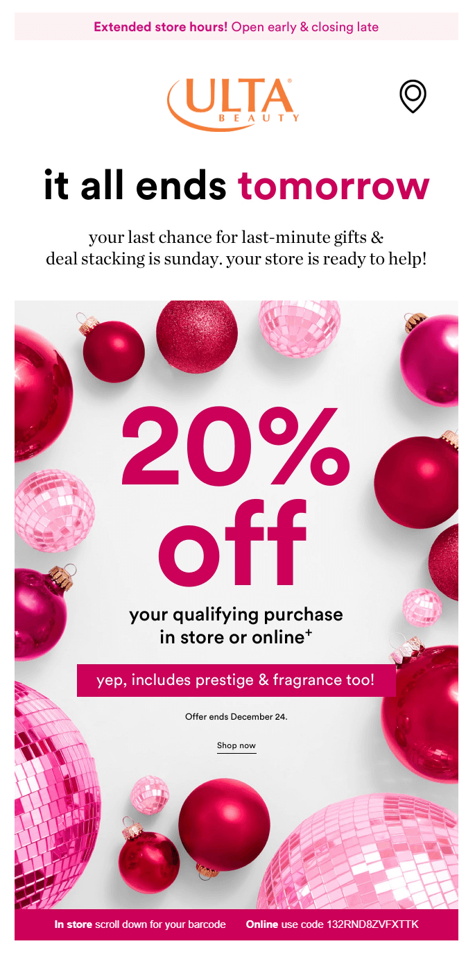 ulta beauty last chance email campaign