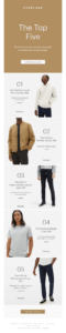 Everlane customer testimonials email example