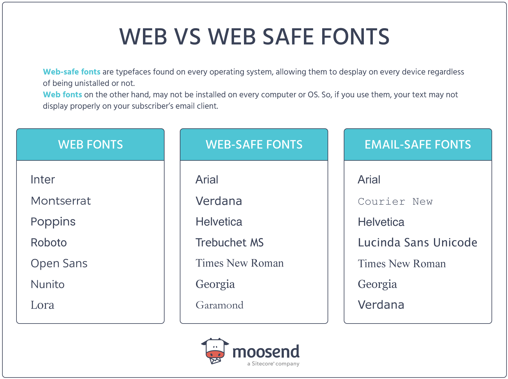 web and email safe fonts to use 