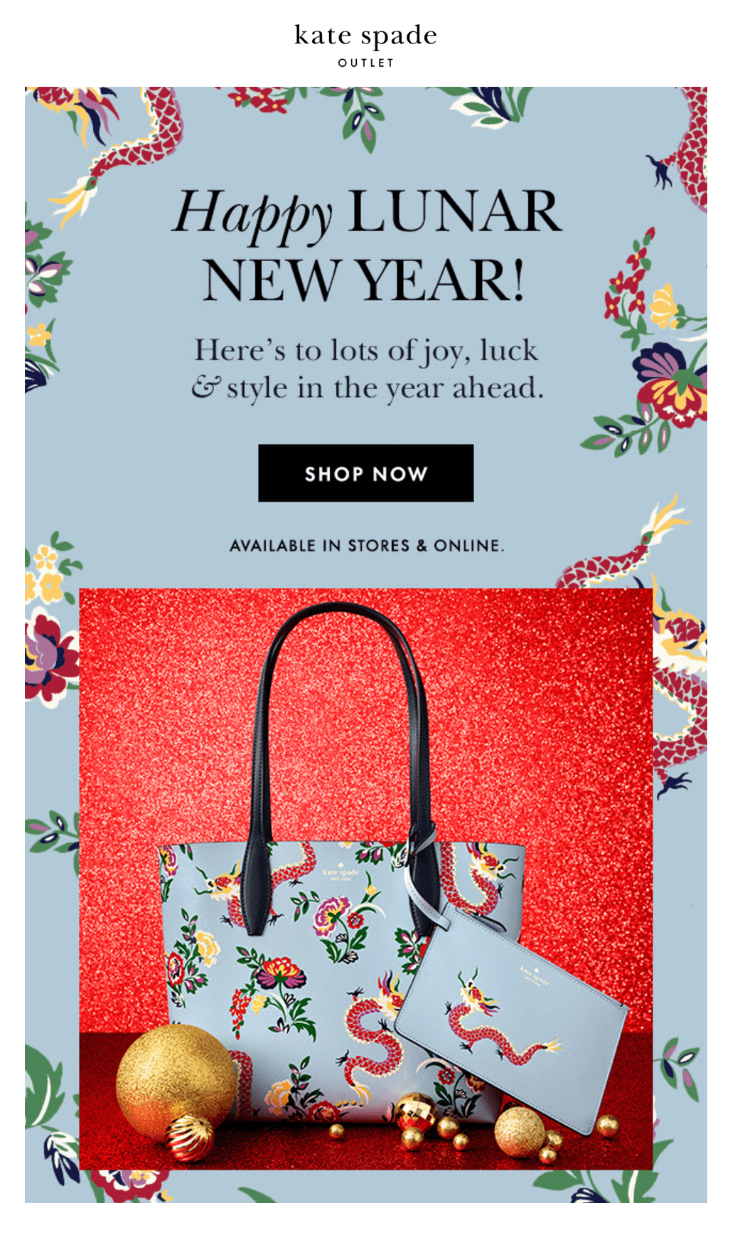 kate spade new lunar year email example