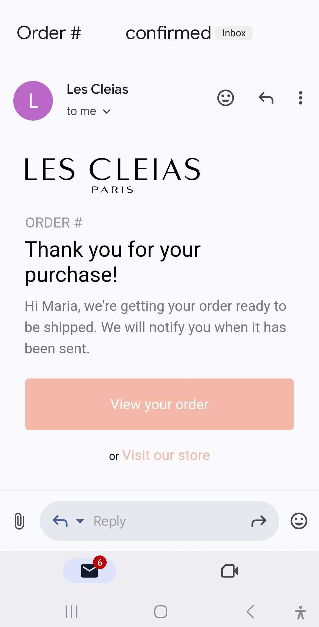 les cleias post-purchase email strategy example