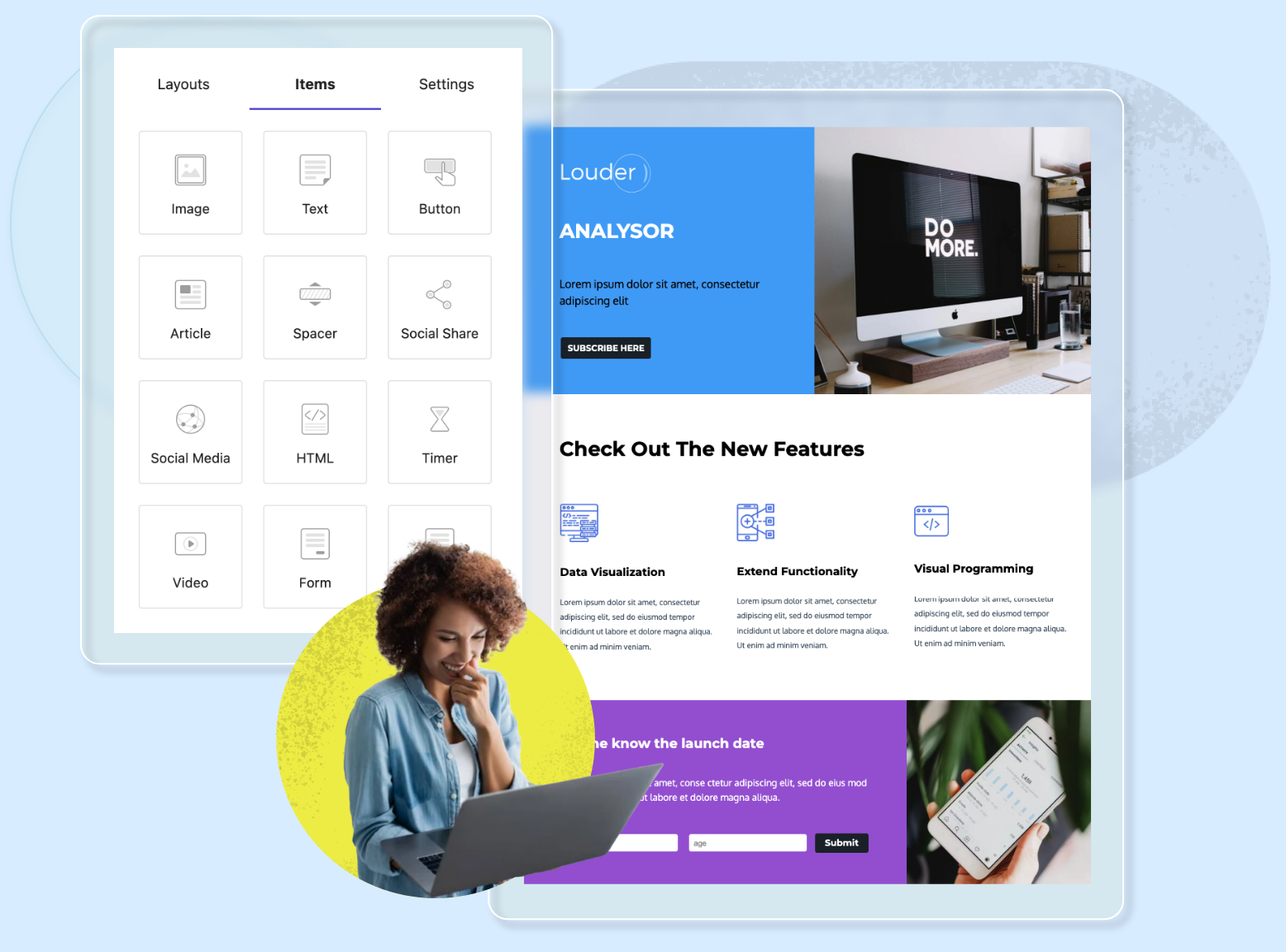 Landing Page Builder Moosend