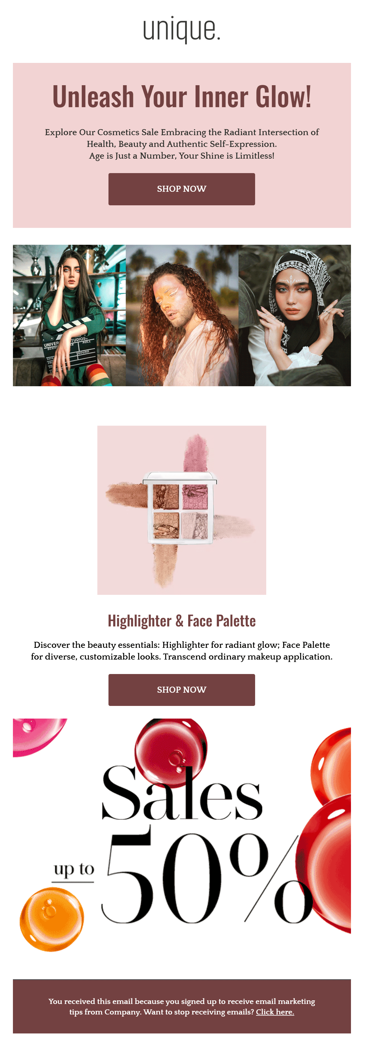 moosend pastel newsletter template for january