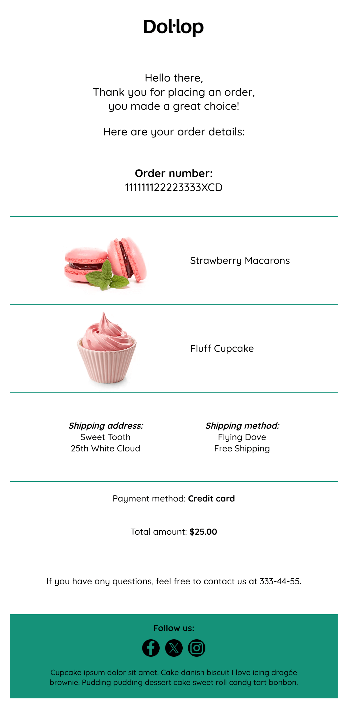 moosend order confirmation template