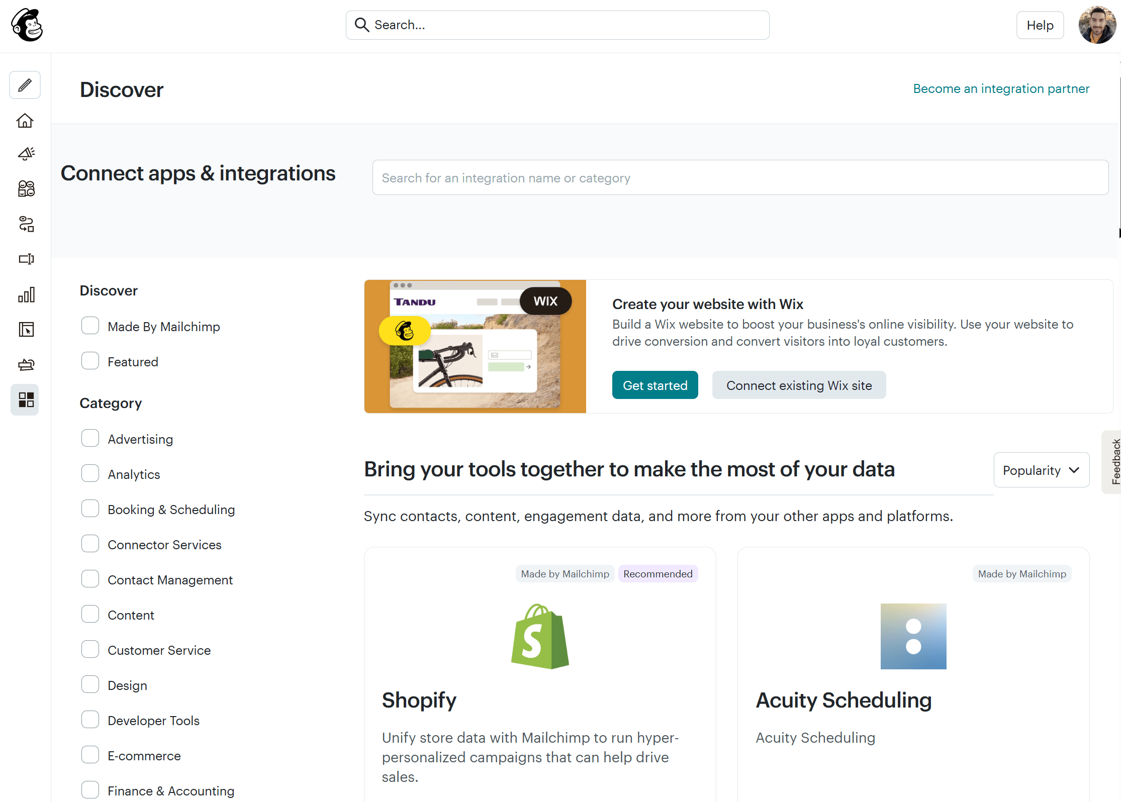 mailchimp apps and integrations