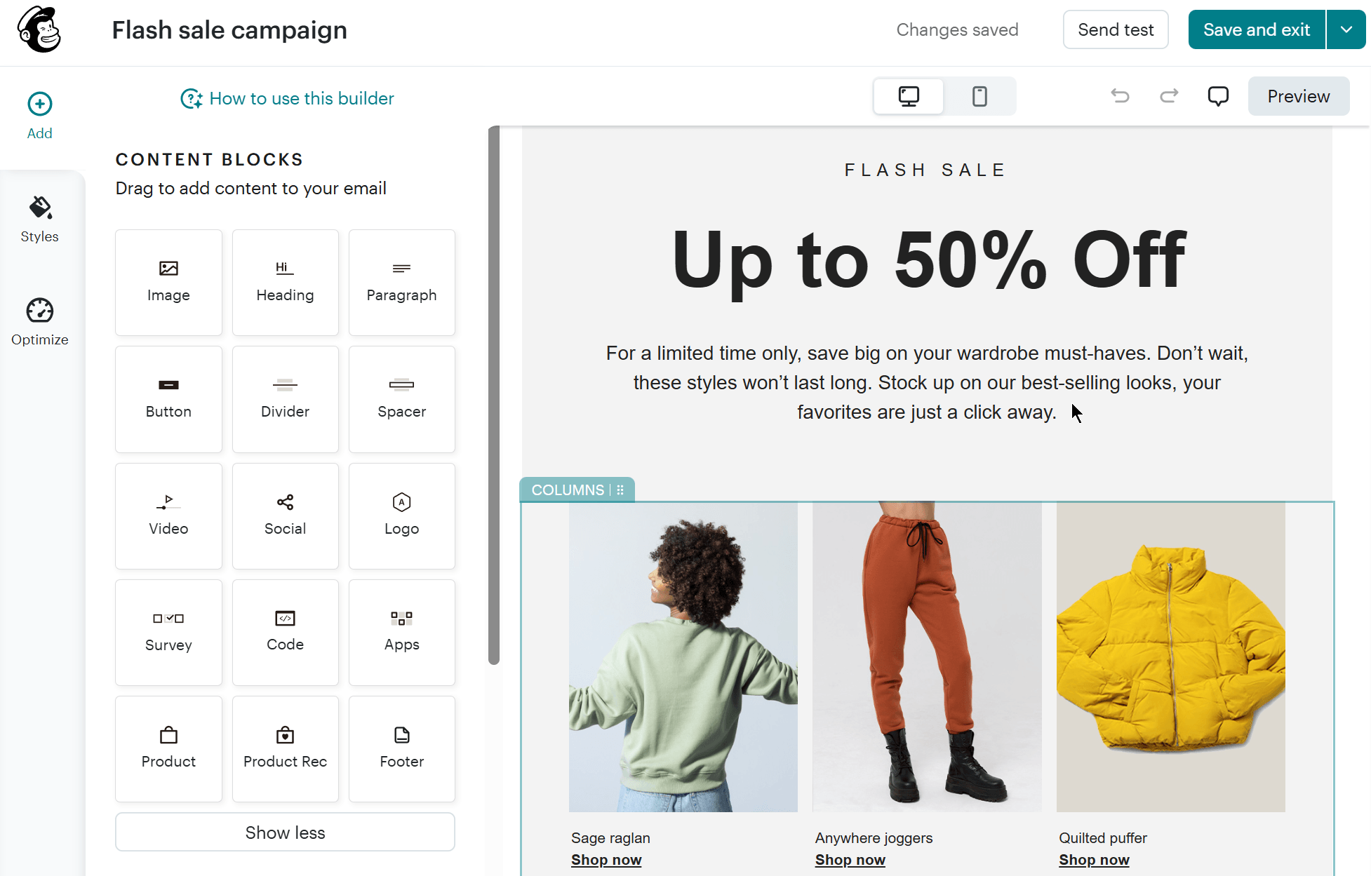 mailchimp email campaign builder