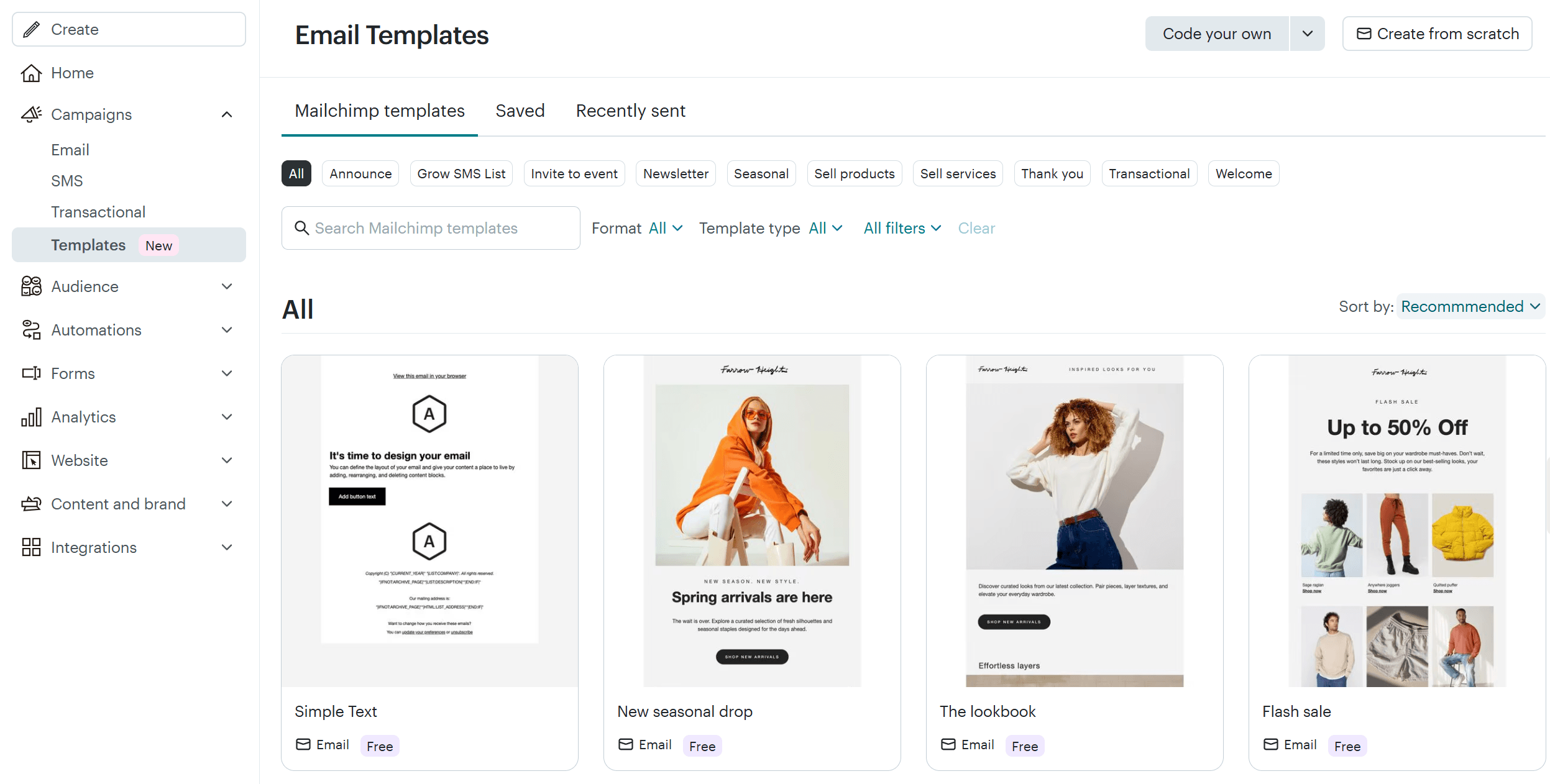 mailchimp email newsletter templates