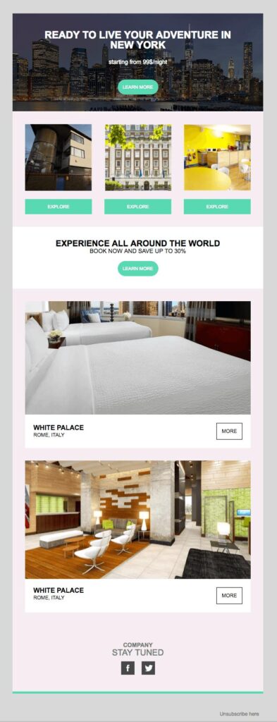 Moosend travel email template