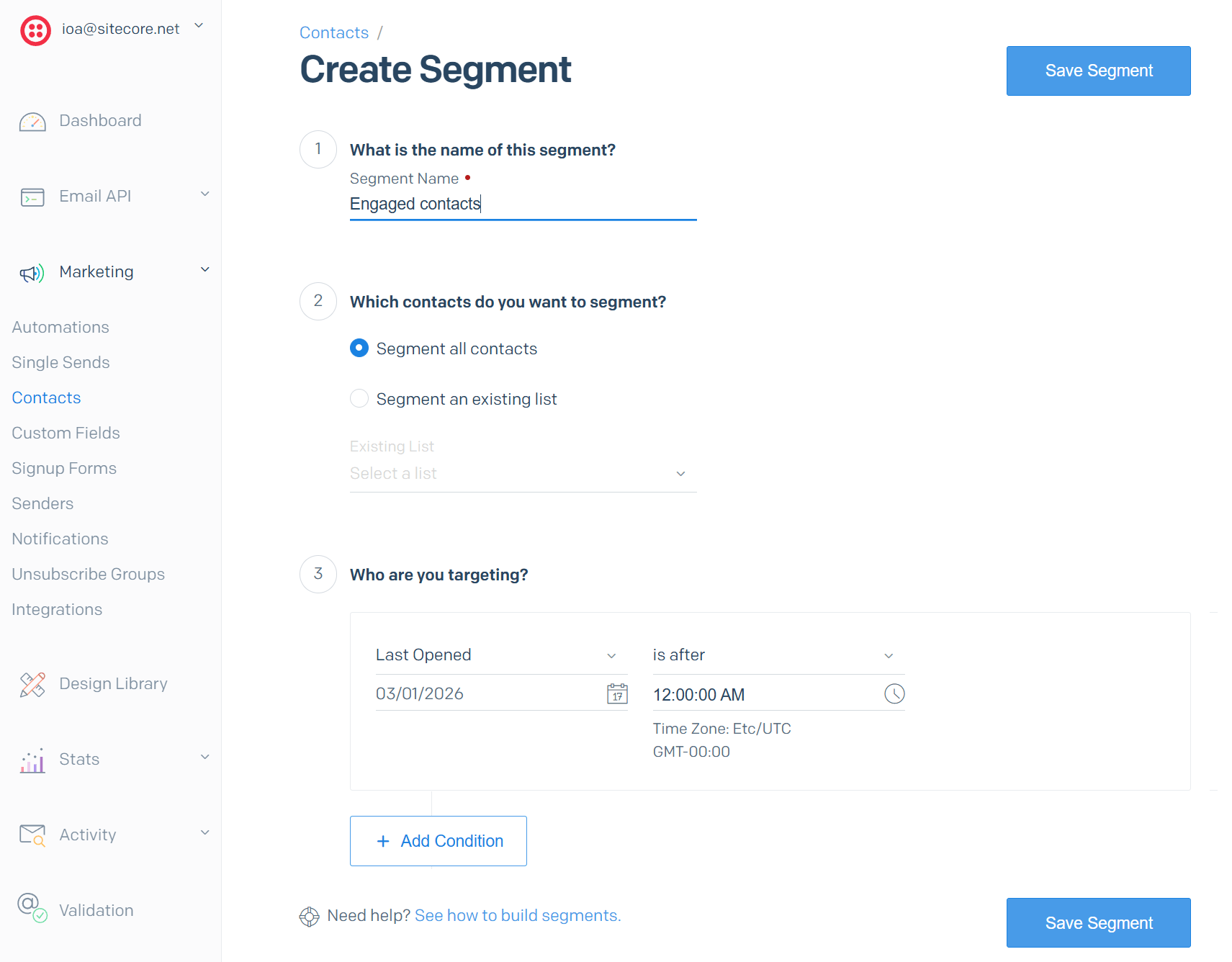 twilio sendgrid segmentation