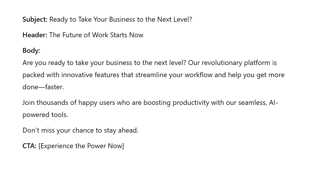 ai-generated text email example