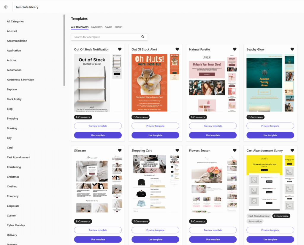 Moosend email templates