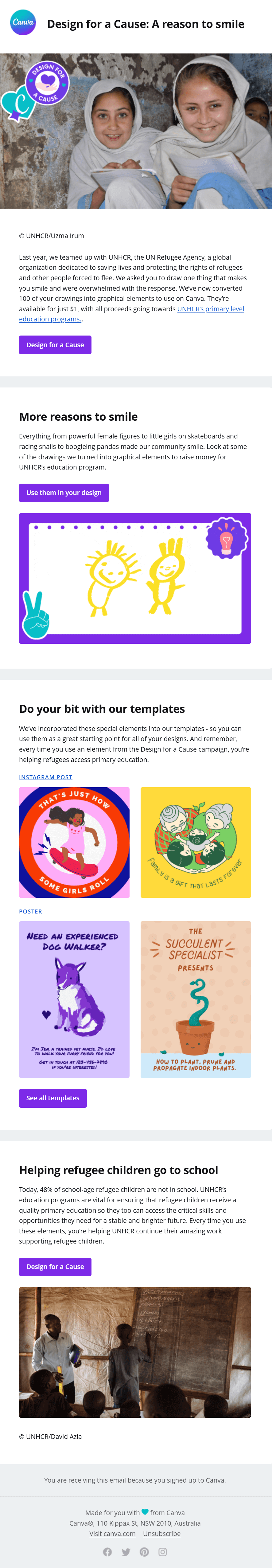 canva world refugee day campaign