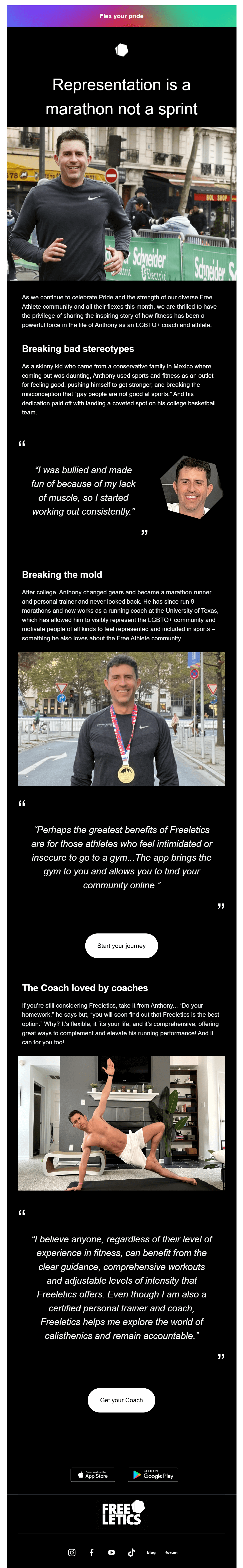 feeletics pride email marketing campaign example