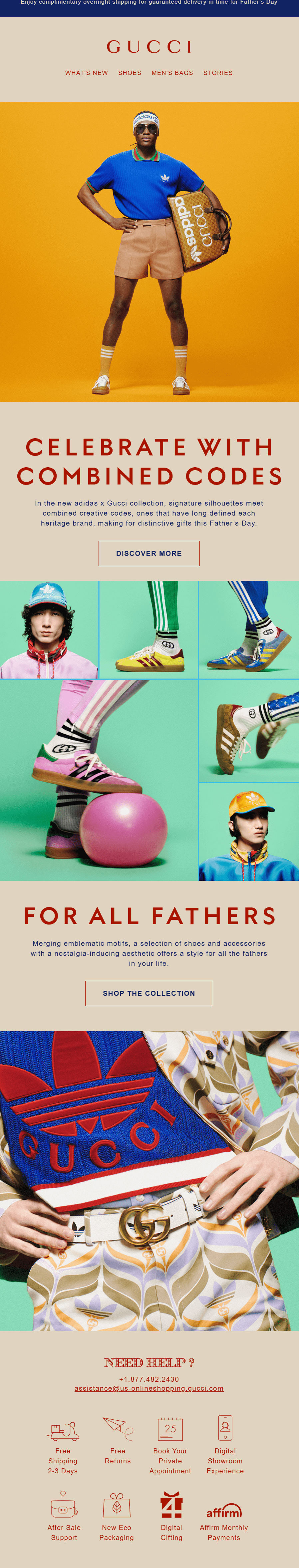 gucci june email marketing campaign for father's day