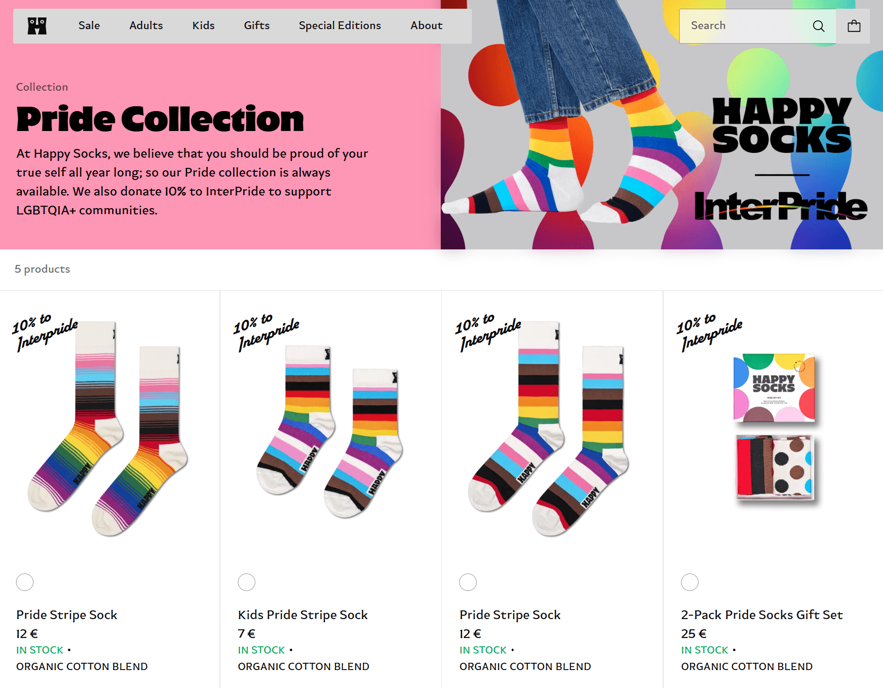 pride month collection all year round by happy socks
