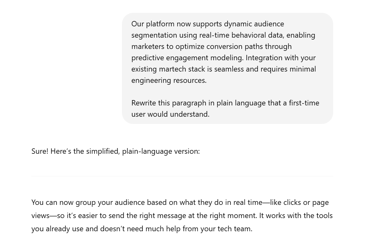 chatgpt prompt for simplifying text