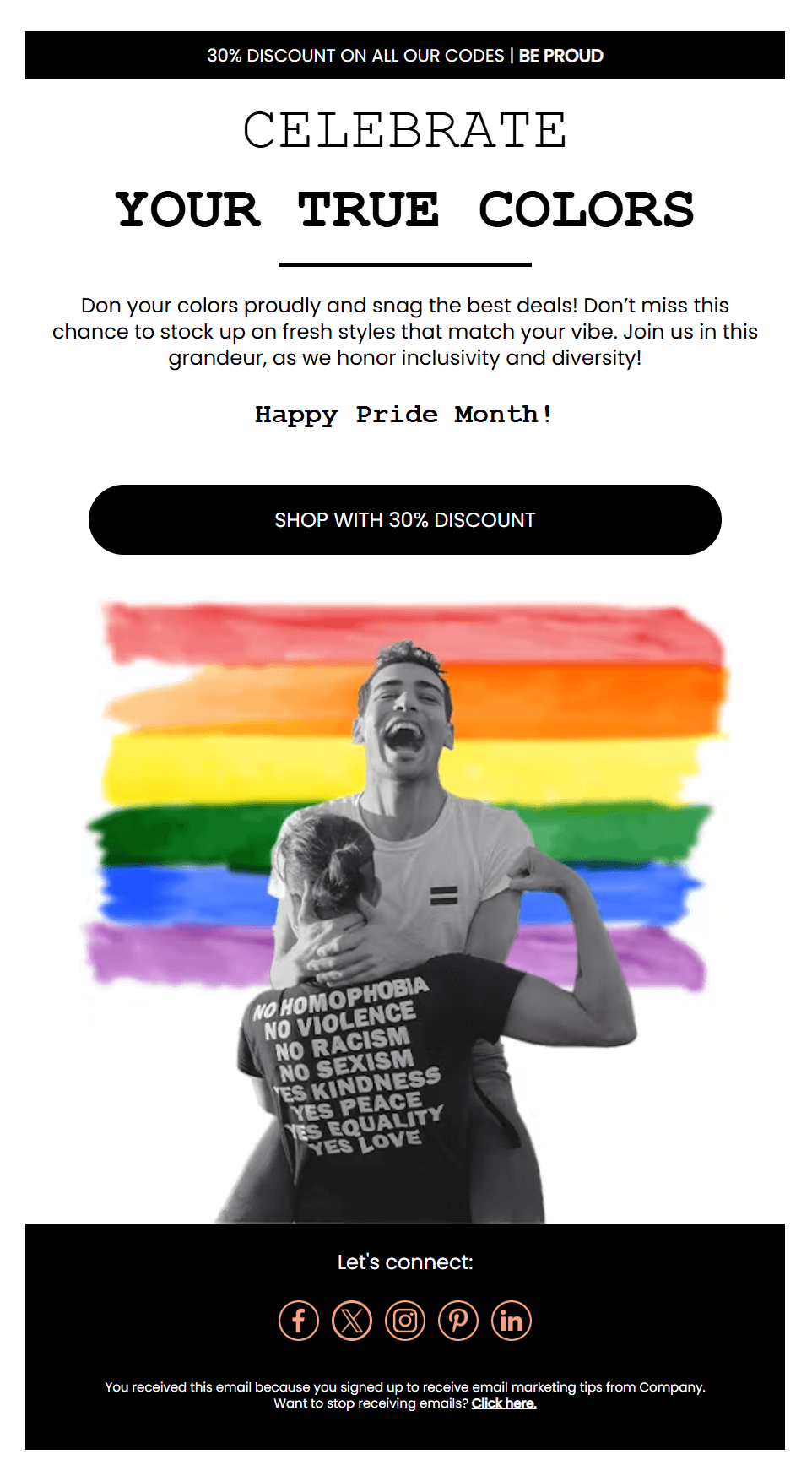 moosend june email marketing template for pride month