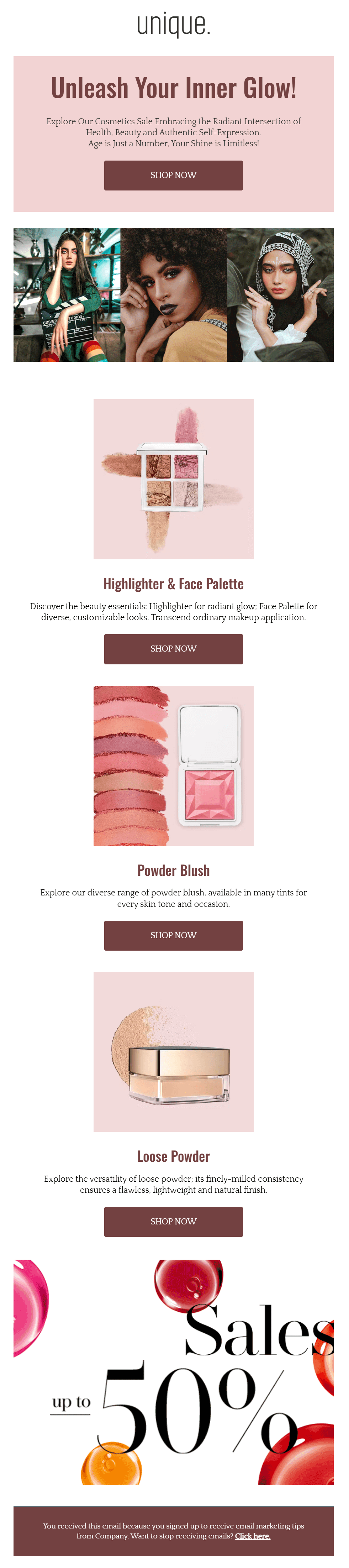 moosend june email marketing template
