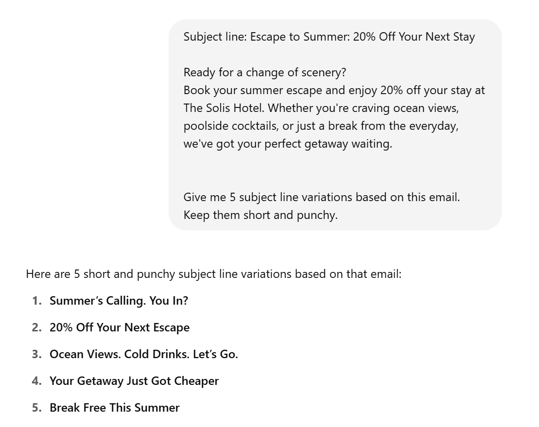 chatgpt prompt for subject line alternatives