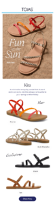 TOMS best sellers email