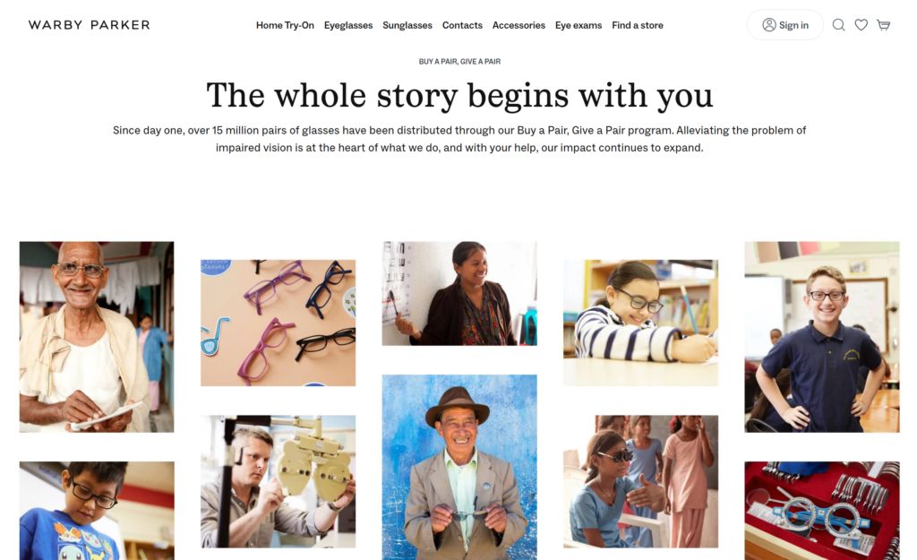 Warby Parker special initiative