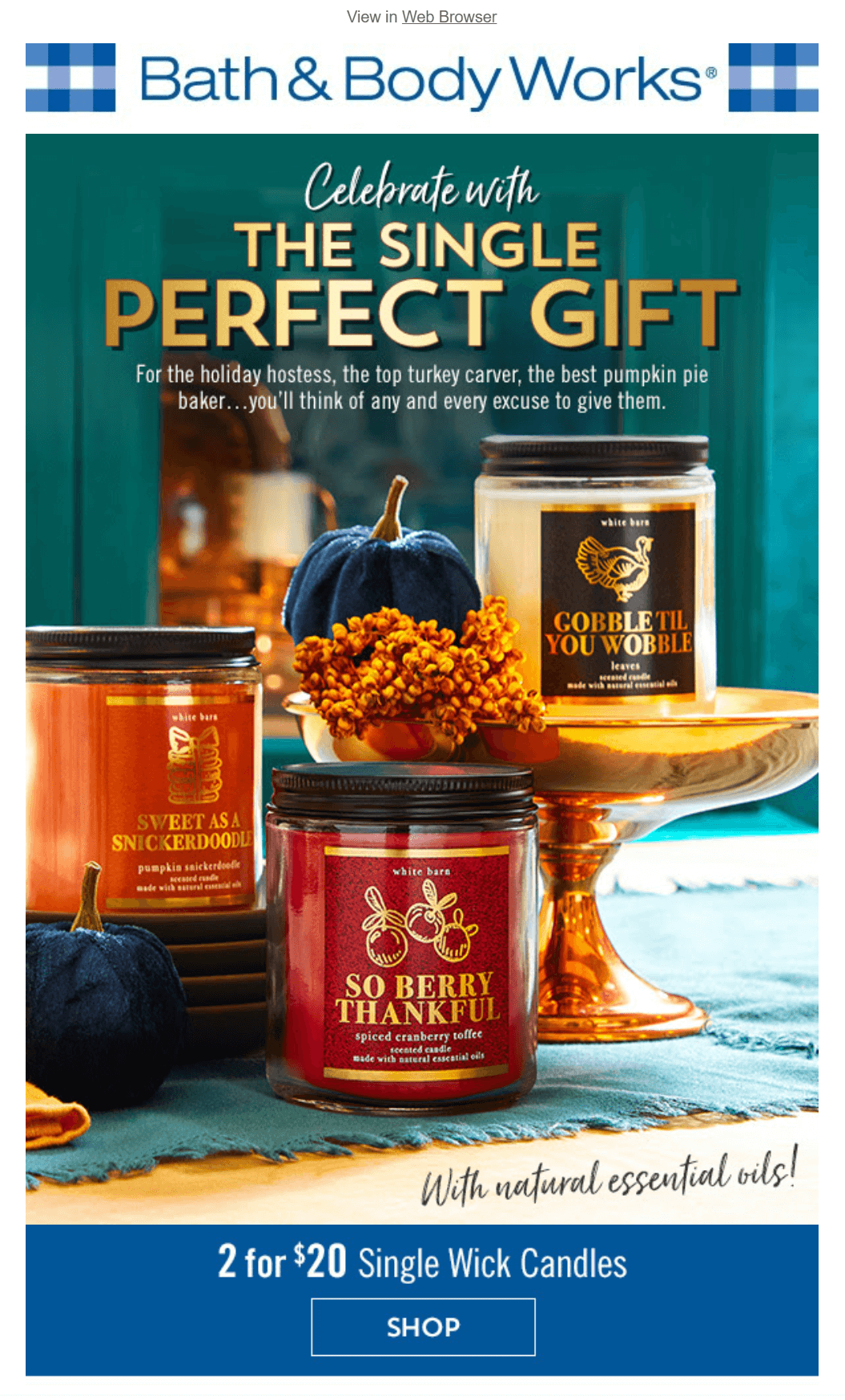 bath & body works fall email marketing campaign example