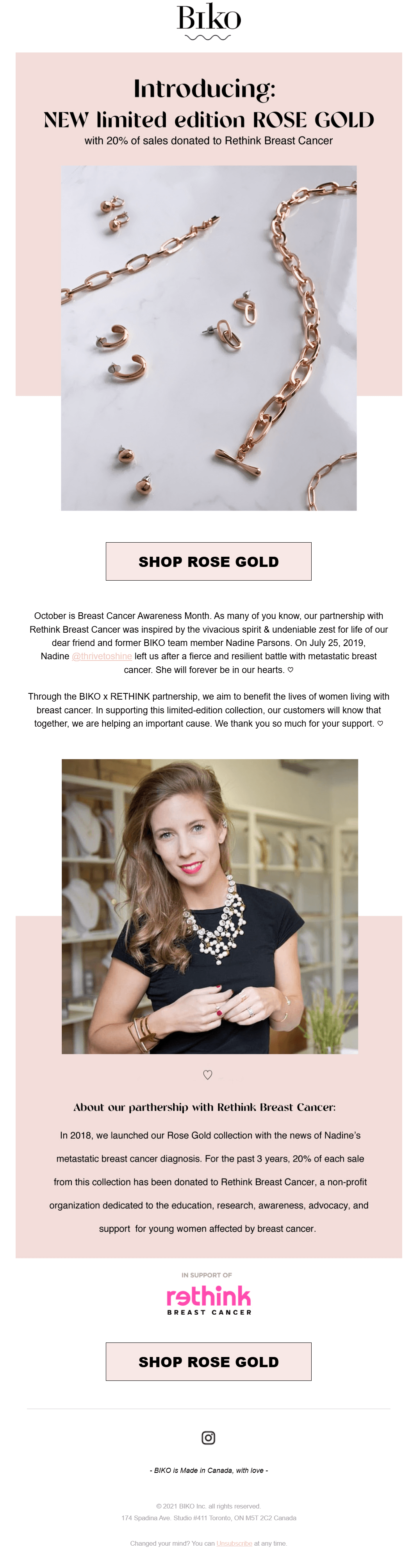 biko breast cancer awareness fall newsletter idea