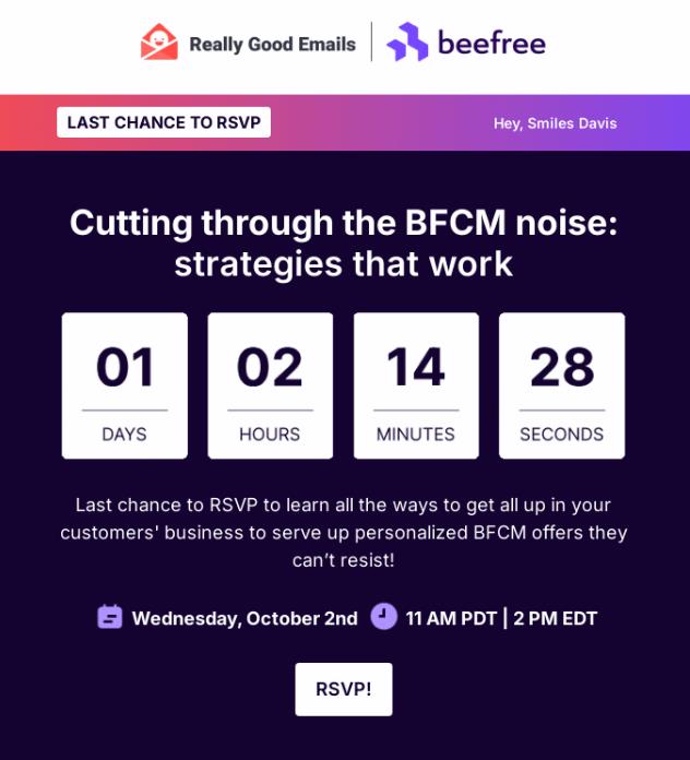 countdown timer email example